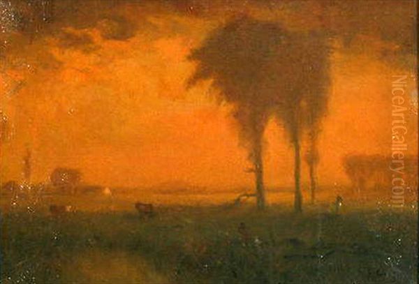 Pastoral Landscape Oil Painting by George Inness Jnr.