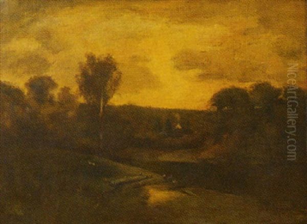 Etretat Normandie, France Oil Painting by George Inness Jnr.