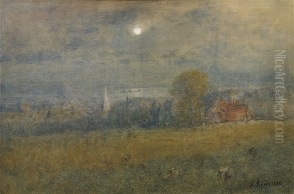 Moonlight On Passamaquoddy Bay Oil Painting by George Inness