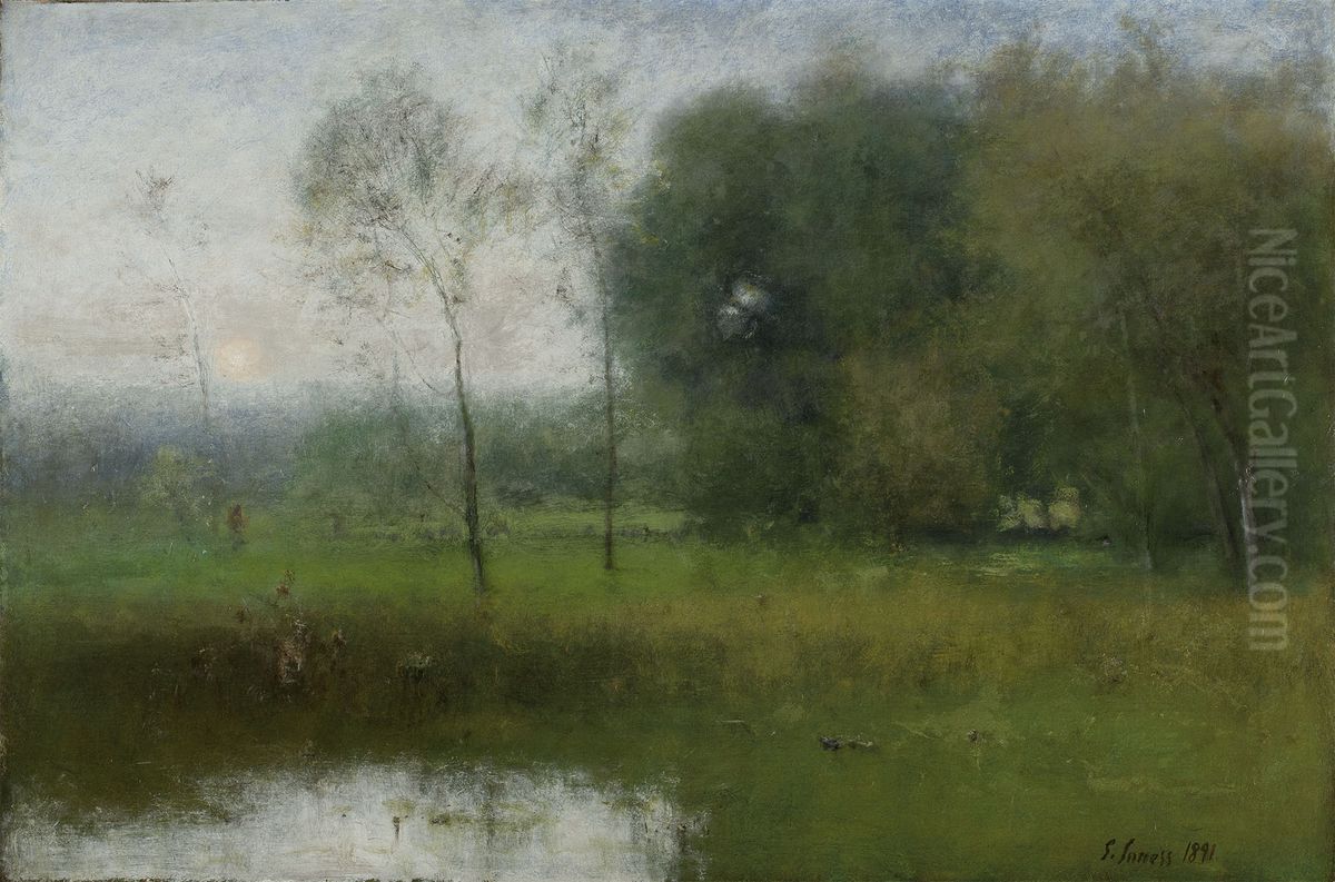 New Jersey Landscape Oil Painting by George Inness