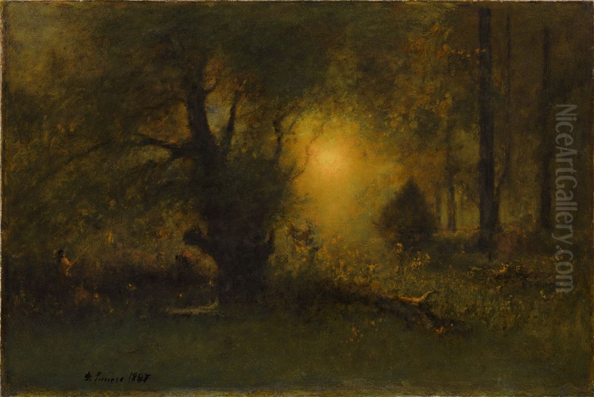 Sunrise In The Woods Oil Painting by George Inness