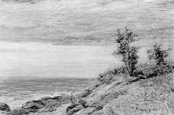 Coastal Sunset Oil Painting by Albert Babb Insley