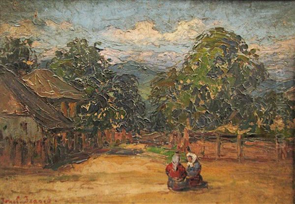 In The Middle Of The Road Oil Painting by Ionel Ioanid