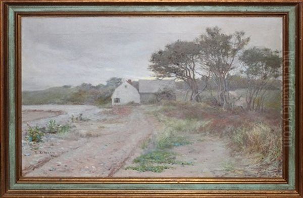 Farm Scene Oil Painting by Ernest Ludwig Ipsen