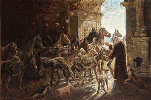 Fra Himmeriges Port Oil Painting by Valdemar Irminger