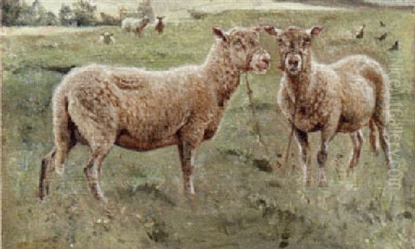 Pastoral Landscape With Sheep Oil Painting by Valdemar Irminger