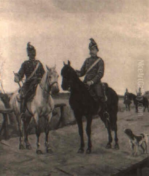 Dragoner Til Hest Oil Painting by Valdemar Irminger