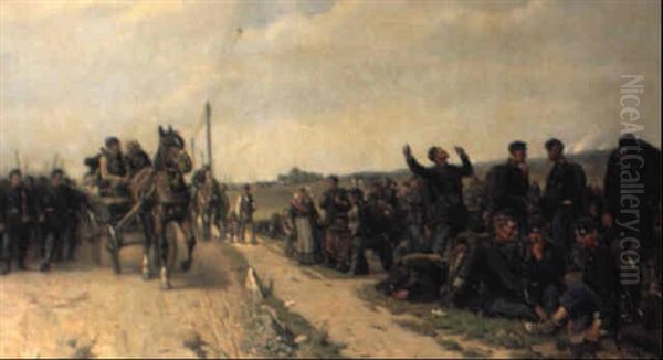 Pa Hjemvejen Fra Man+vren Oil Painting by Valdemar Irminger