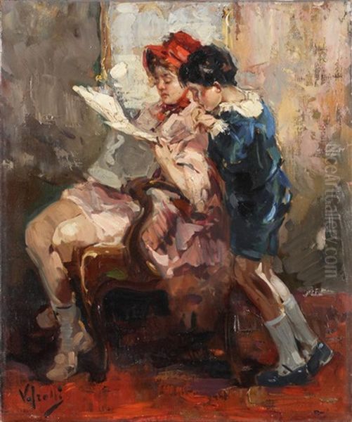 Reading Oil Painting by Irolli Vincenzo