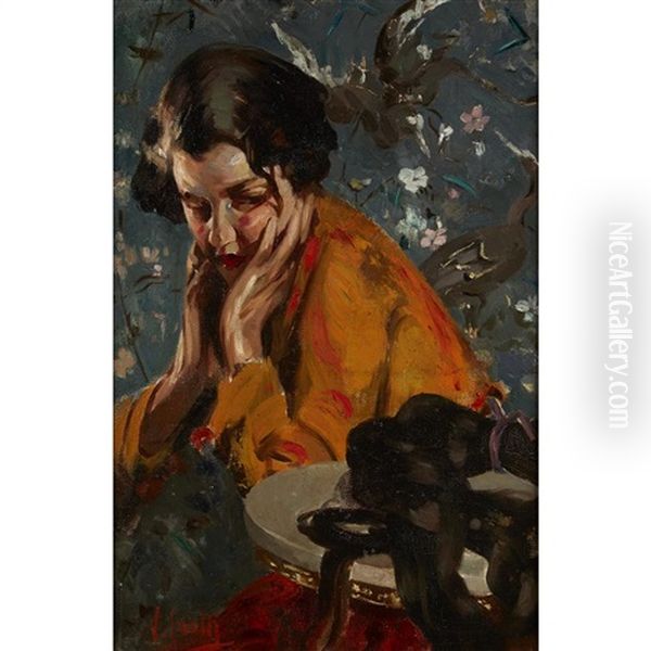 Un Interno Giaponese Oil Painting by Irolli Vincenzo