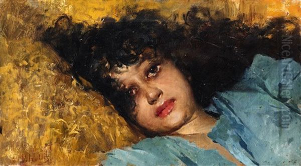 Portrait Of A Young Lady Oil Painting by Irolli Vincenzo