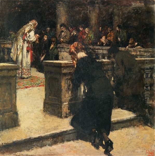 Die Kommunion Oil Painting by Irolli Vincenzo