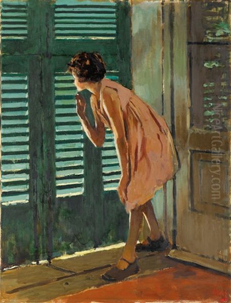 Das Neugierige Madchen Oil Painting by Irolli Vincenzo