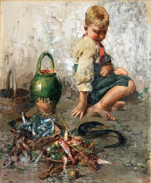 Pescatorello Oil Painting by Irolli Vincenzo