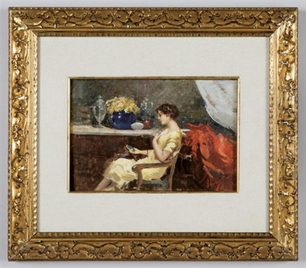 Giovane Donna In Un Interno Oil Painting by Irolli Vincenzo