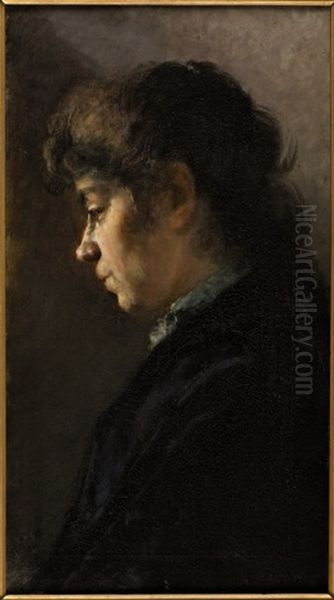 Profilo Femminile Oil Painting by Irolli Vincenzo