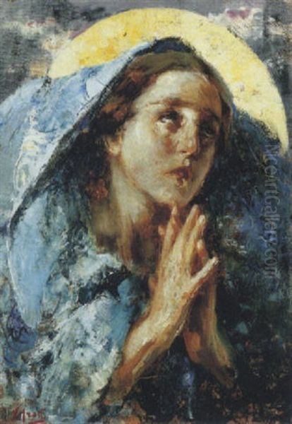 Madonnina Oil Painting by Irolli Vincenzo