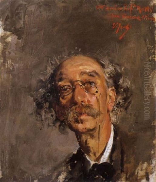 Ritratto Del Professor Metti Oil Painting by Irolli Vincenzo