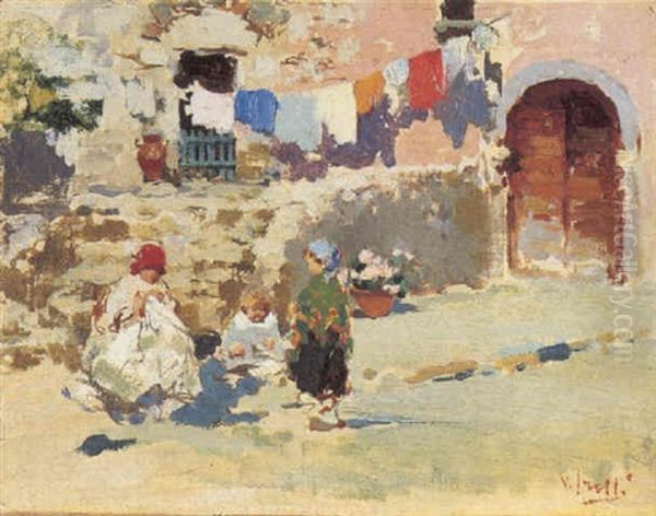 Nel Cortile Oil Painting by Irolli Vincenzo