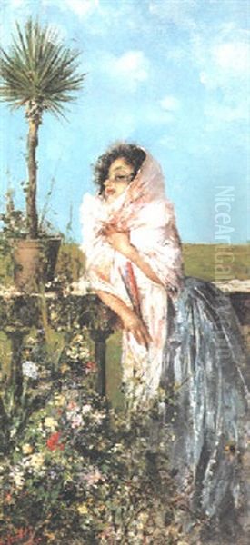Lo Scialle Rosa Oil Painting by Irolli Vincenzo