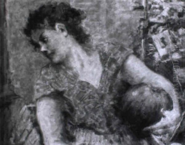 Junges Madchen Mit Wassermelone Oil Painting by Irolli Vincenzo