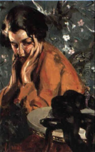 Un Interno Giaponese Oil Painting by Irolli Vincenzo