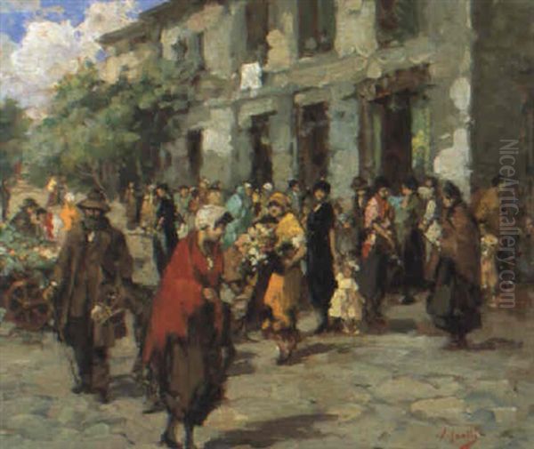 Mercantino Oil Painting by Irolli Vincenzo