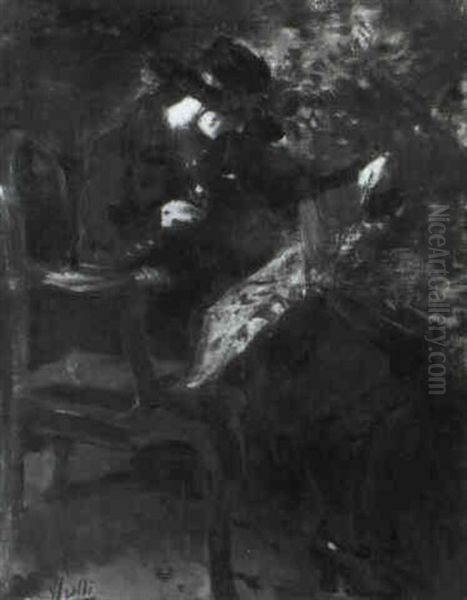 Giovane Donna Seduta Oil Painting by Irolli Vincenzo