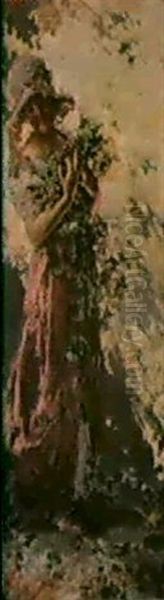 Ragazza Con Uva Oil Painting by Irolli Vincenzo