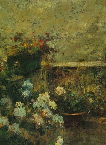 Mother And Child, Recto; View Of A Terrace, Verso Oil Painting by Irolli Vincenzo