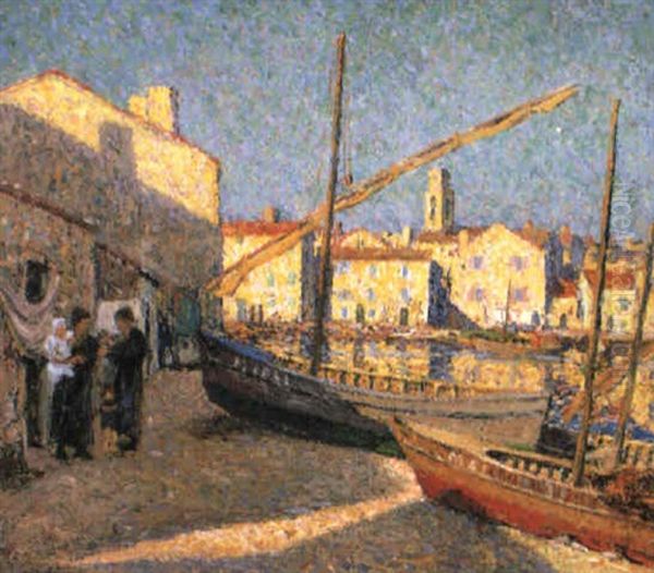 Gossips Of Martigue Oil Painting by Wilson Henry Irvine