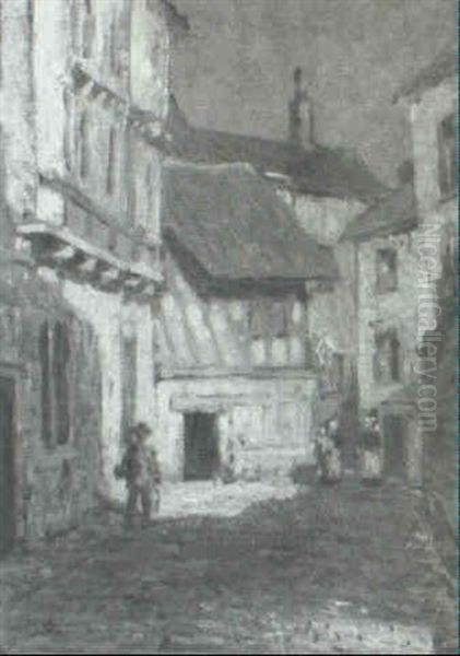 Moonlit Street In Concameau, France Oil Painting by Wilson Henry Irvine