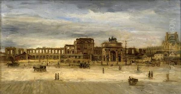 Ruines Des Tuileries Oil Painting by Albert Bartholome
