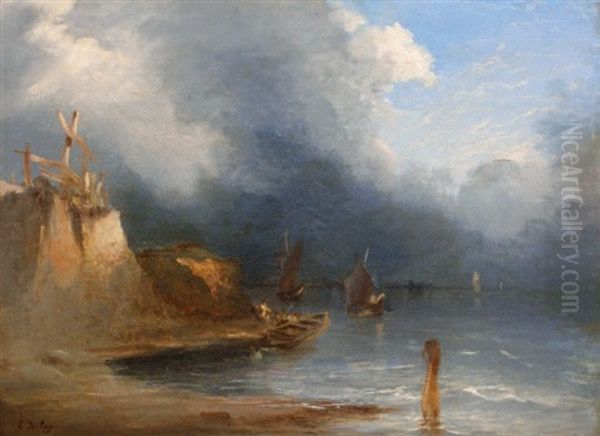Marine Oil Painting by Louis-Gabriel-Eugene Isabey