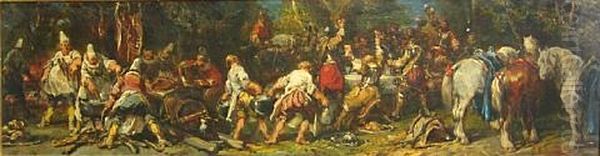 The Banquet Oil Painting by Louis-Gabriel-Eugene Isabey