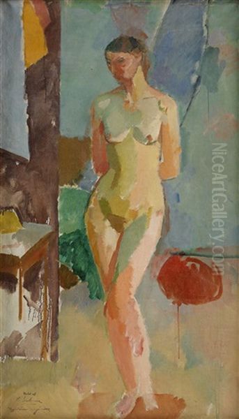 Modell I Interior (+ Sittande Kvinna I Svart Klanning; 2 Works) Oil Painting by Karl Isakson