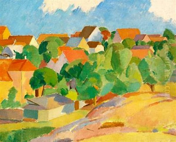 Udsigt Over Svaneke Oil Painting by Karl Isakson