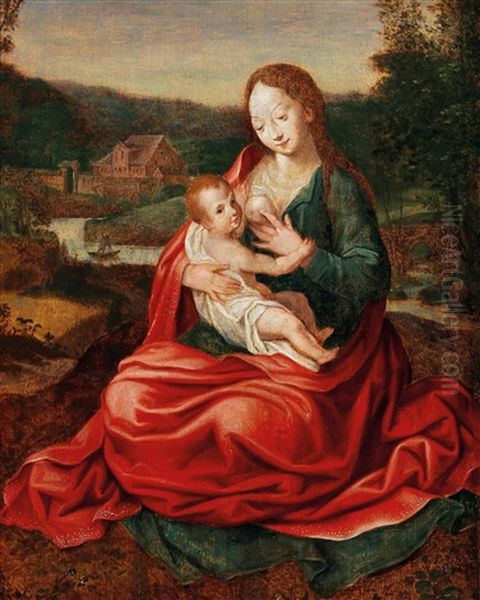 The Flight Into Egypt Oil Painting by Adriaen Isenbrant