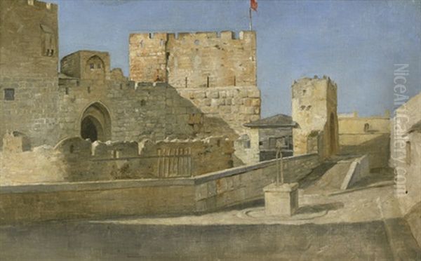 Ansicht Der Davidszitadelle In Jerusalem Mit Den Turmen Des David Und Des Hippicus Oil Painting by Daniel Israel