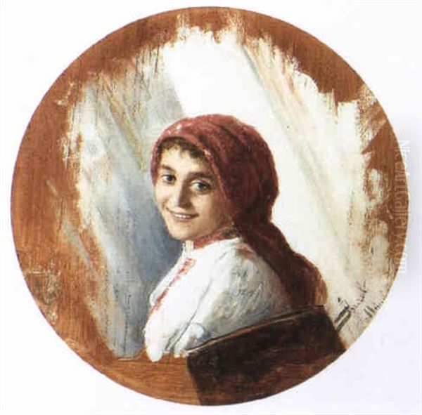 Maedchenbildnis Oil Painting by Daniel Israel