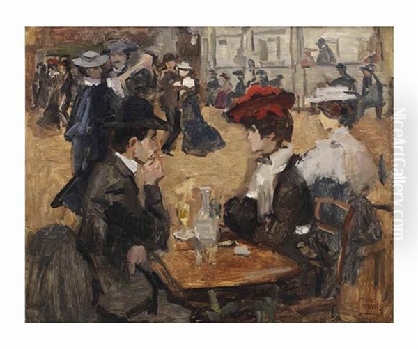 Cafe Dansant, Moulin De La Galette, Paris Oil Painting by Isaac Lazarus Israels