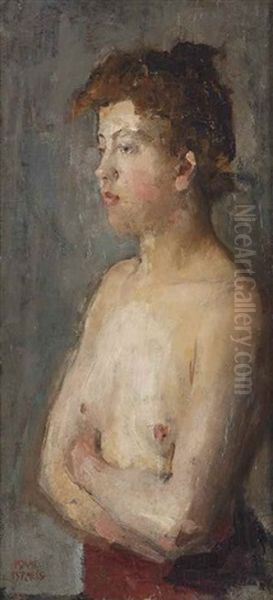 Young Girl Posing Oil Painting by Isaac Lazarus Israels