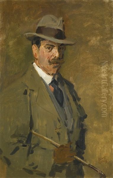 Huntsman Holding A Riding Crop Oil Painting by Isaac Lazarus Israels