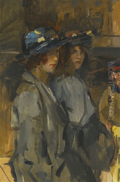 Two Cockney Girls Oil Painting by Isaac Lazarus Israels