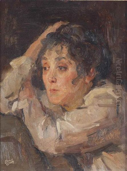 Portrait Of Nelly Bodenheim Oil Painting by Isaac Lazarus Israels