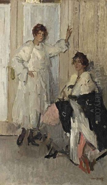 The Mannequins Ippy And Gertie At Hirsch, Amsterdam Oil Painting by Isaac Lazarus Israels