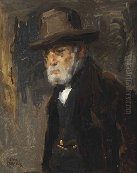 Portrait Of The Artist's Father Jozef Israels Oil Painting by Isaac Lazarus Israels
