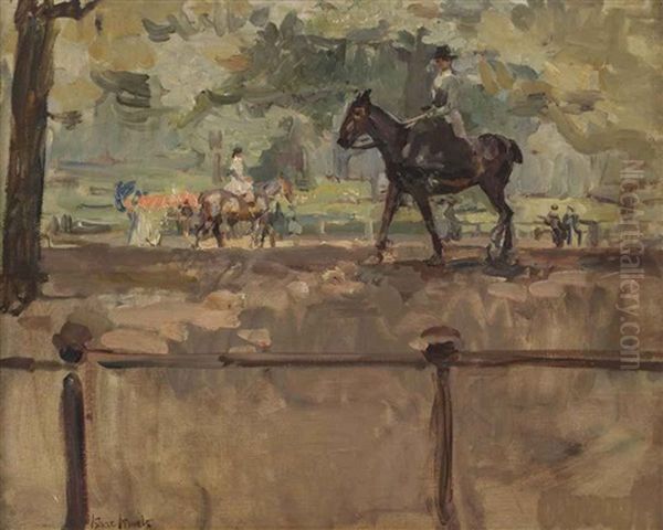 Morning Ride In Hyde Park, London Oil Painting by Isaac Lazarus Israels