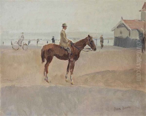 An Equestrian On The Boulevard Of Scheveningen Oil Painting by Isaac Lazarus Israels