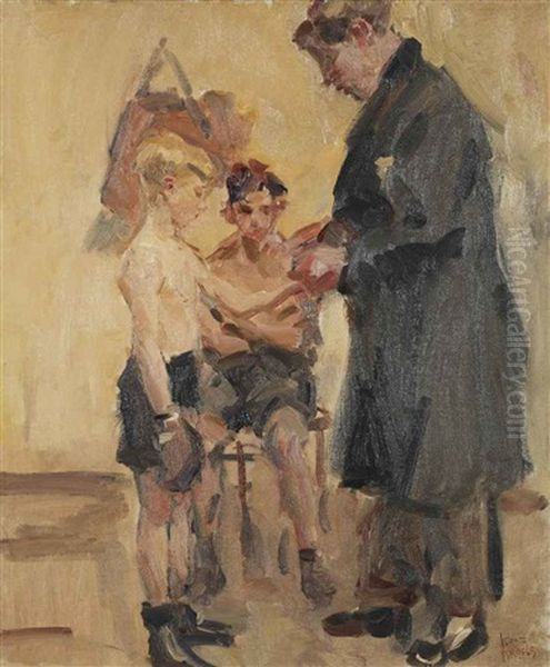 The Boxing Lesson Oil Painting by Isaac Lazarus Israels